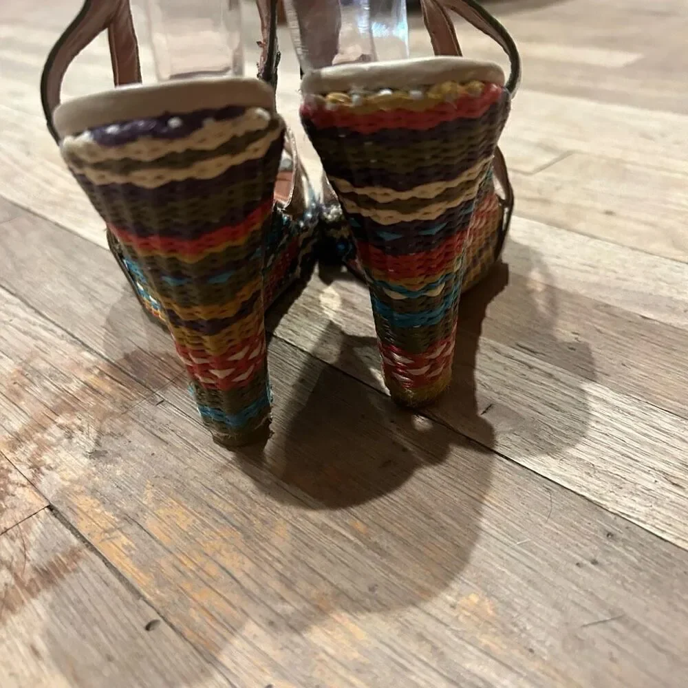 Not Rated wedge heels size 9 rainbow design